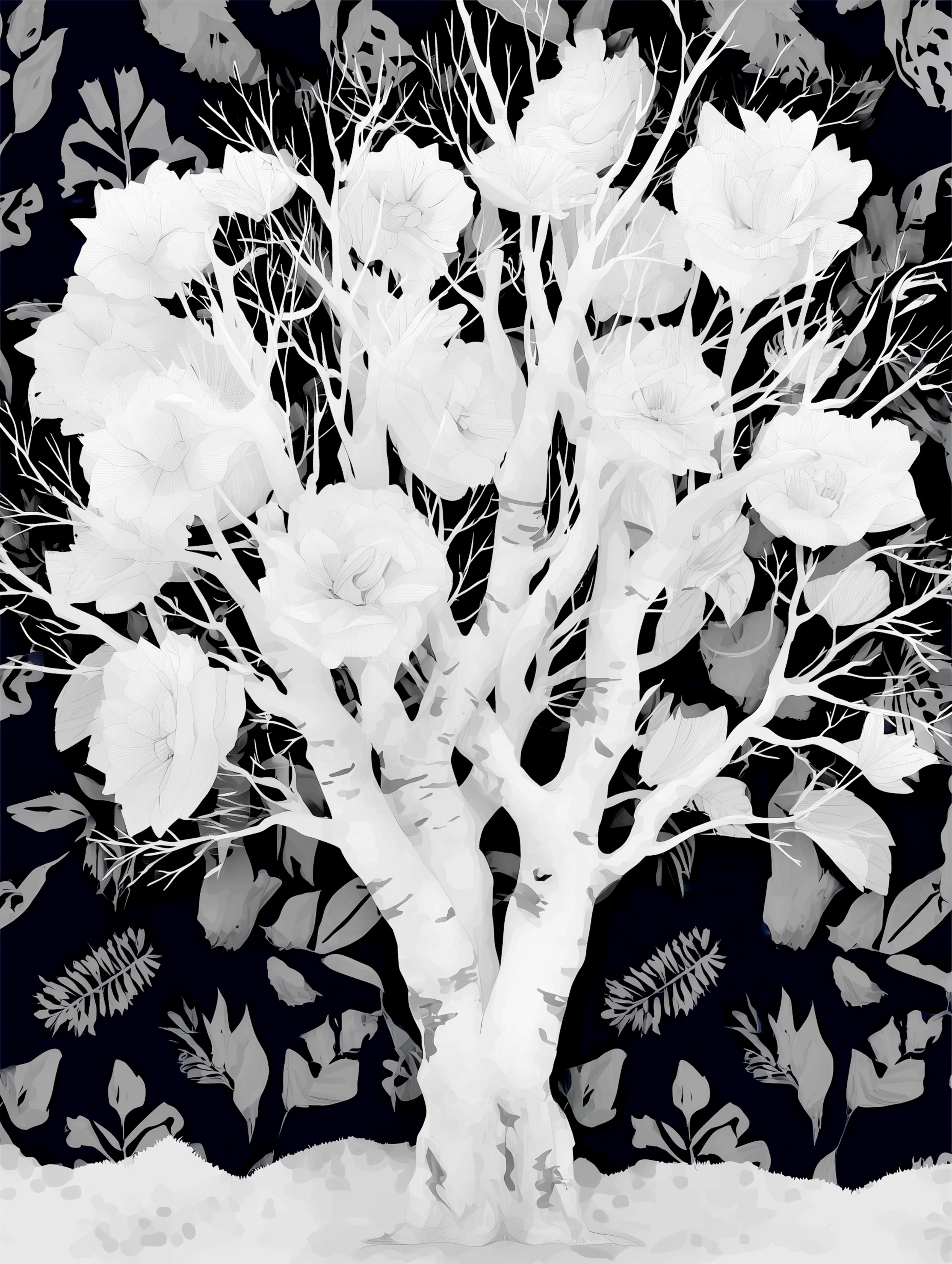 Free printable dead tree coloring page for adults featuring no leaves dead tree